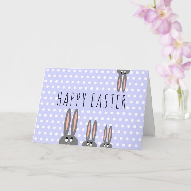 Carte Drôle Joyeux Bunnies de Pâques Enfants Nom de la s (Orchidée)