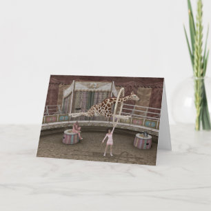 Carte Drôle Jumping Giraffe