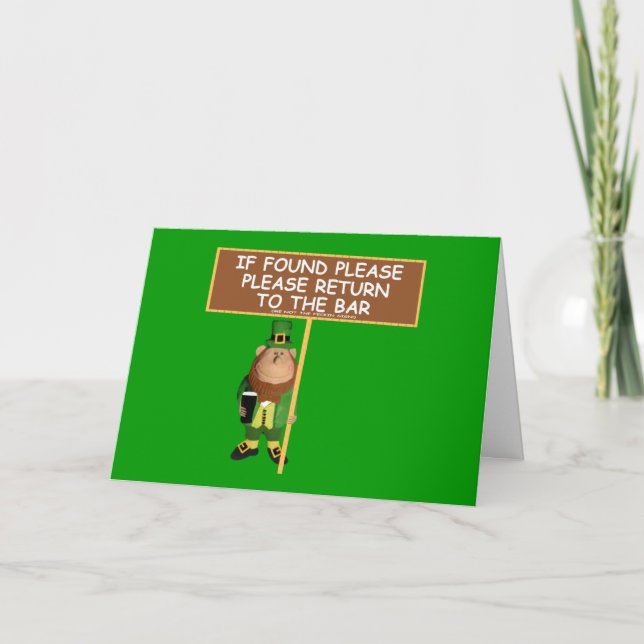 Carte Drôle leprechaun (Devant)