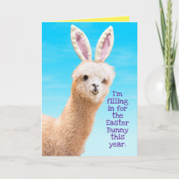 Carte Drôle Llama Lapin de Pâques - Llama Te Parle