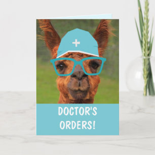 Carte Drôle Llama Les ordres du docteur se portent bien