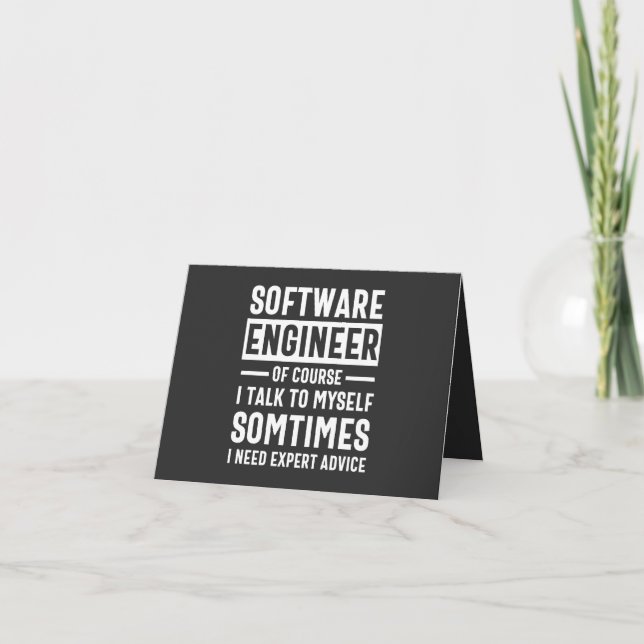 Carte Drôle logiciel de programmation ingénieur cadeau (Devant)