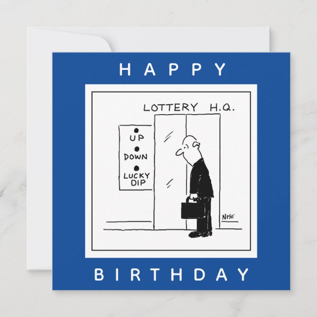 Carte Drôle Lottery Choice Lift Cartoon (Devant)