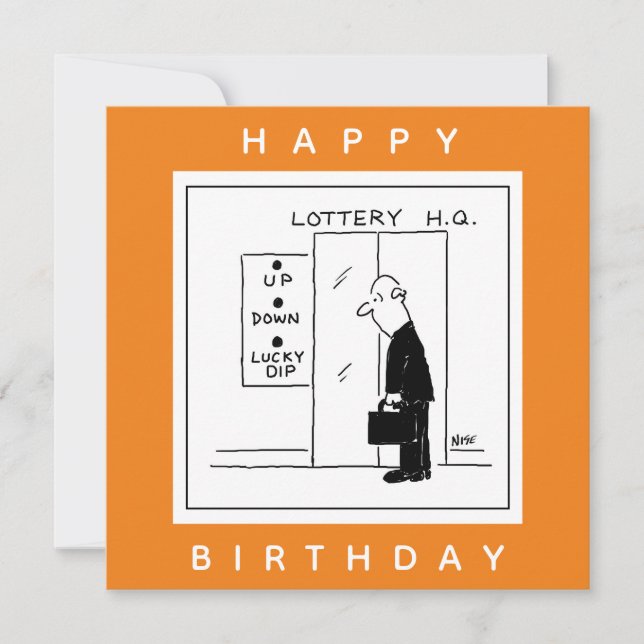 Carte Drôle Lottery Choice Lift Cartoon (Devant)