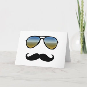 Carte Drôle Lunettes de soleil Retro avec Moustache