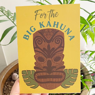 Carte Drôle Masque Tiki Big Kahuna Fête des Pères