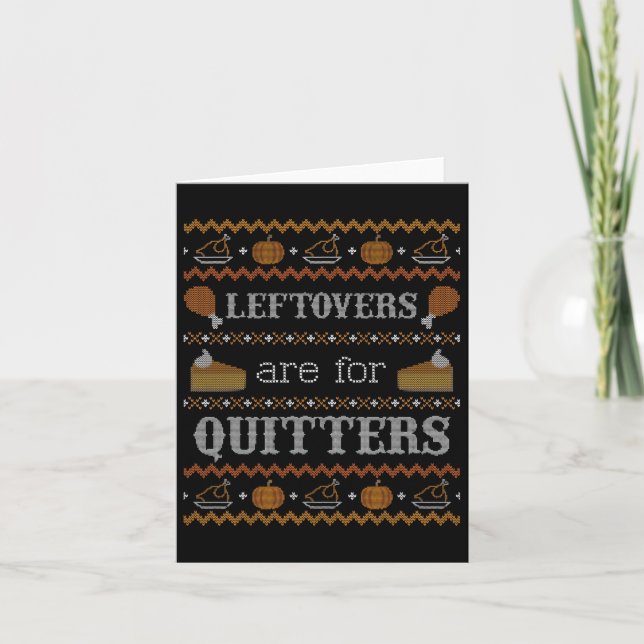 Carte Drôle Mauvais Thanksgiving Sweater Leftovers Pour  (Devant)
