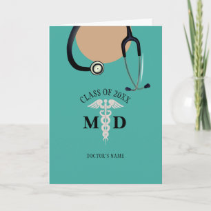Carte Drôle Médecins Diplômés Manteau Stethoscope Nom