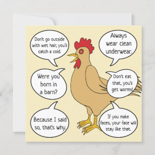 Carte Drôle Mère Hen Conseils Fête des Mères