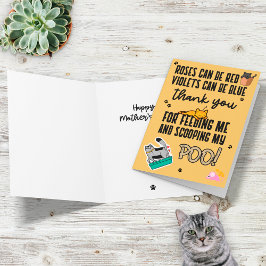 Carte Drôle mignon Jaune Joyeuse Fête des Mères du chat