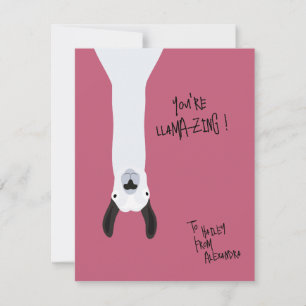 Carte Drôle Mignon “Tu es Lama-ordinaire !” Jeu de mots