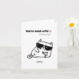 Carte Drôle Mignonne Chat Anniversaire Carte-Nom personn