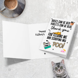 Carte Drôle Mignonne Fête des pères Heureuse Du Chat