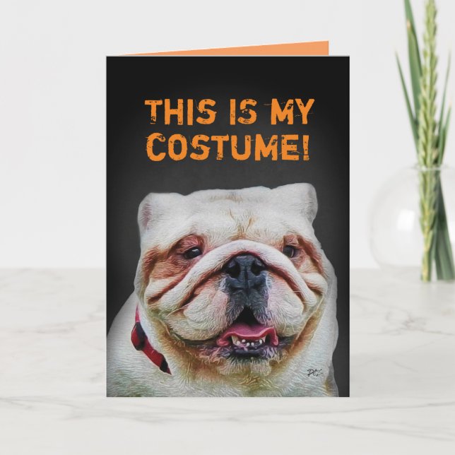 Carte Drôle mou Bulldog Halloween (Devant)