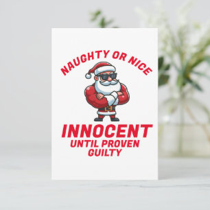 Carte Drôle Noël Naughty ou Nice - Prouvez-le !