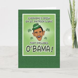 Carte Drôle Obama ou O'Bama St. Patrick's Day