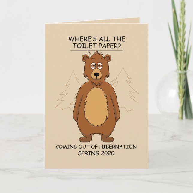Carte Drôle Ours de l'hibernation dessin (Devant)