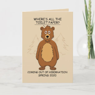 Carte Drôle Ours de l'hibernation dessin