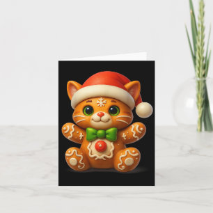 Carte Drôle pain d'épice homme chat Noël femmes hommes h