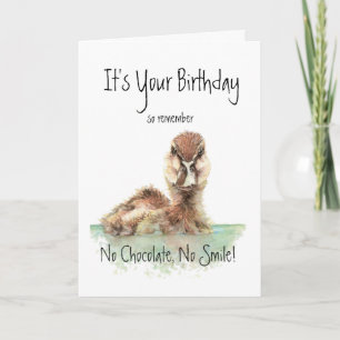 Carte Drôle, Pas De Chocolat, Pas De Sourire, Canard En