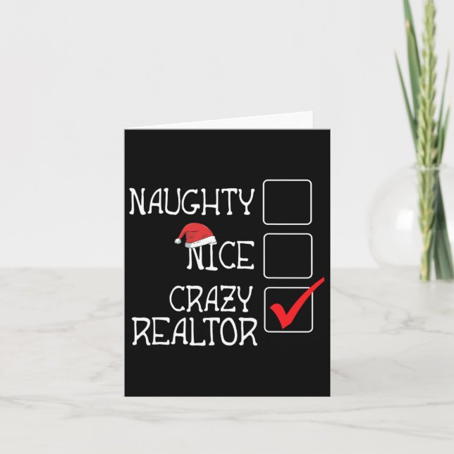 Carte Drôle pas vilain pas Nice Je suis Realtor Joyeux N (Devant)