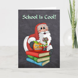 Carte Drôle Père Noël Retour à l'école Encouragement