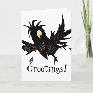 Carte Drôle personnalisé Corbeau Noir Salutations Corbea