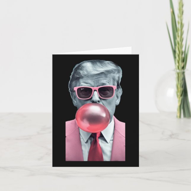 Carte Drôle Pink Trump bulle Gum Yum Tee (Devant)