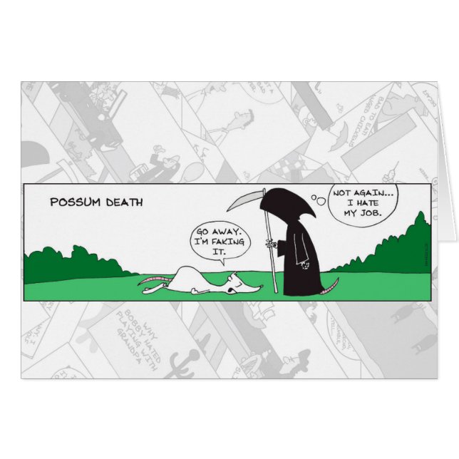 Carte drôle - Possum Death (Devant horizontal)