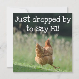 Carte Drôle poulet Bonjour Citations Dites Hi mignon ani