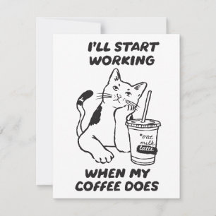 Carte drôle pour amateur de café et de chats