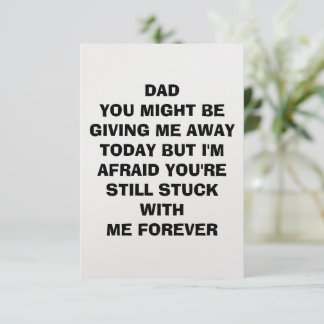 Carte drôle pour papa le jour du mariage