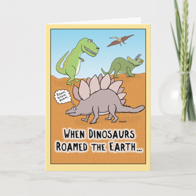 Carte Drôle quand les dinosaures ont fait rouler la cart (Devant)