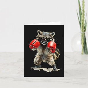 Carte Drôle Raccoon Costume Sport Boxe Gants Amateurs