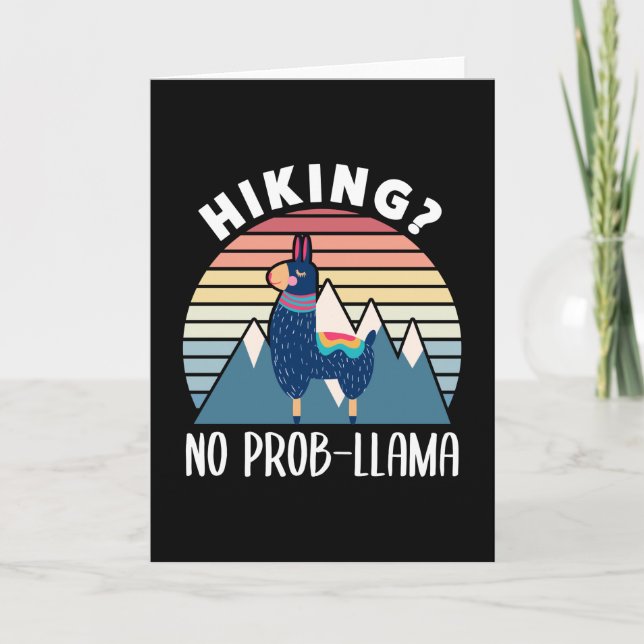Carte Drôle Randonnée Llama Mountain Hiker Alpaca (Devant)