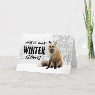 Carte Drôle Renard Woodland Fatigué De Froid D'Hiver Se