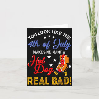 Carte Drôle Rétro 4 Juillet Fait Vouloir Un Hot Dog Réel