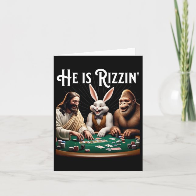 Carte Drôle Rizz Il Est Rizzin Jésus  (Devant)