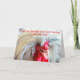 Carte Drôle Roosters mauvaise journée de cheveux