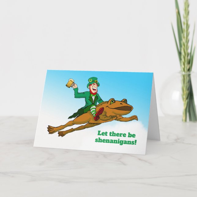 Carte Drôle Saint Patrick's Day Shenanigans Leprechaun (Devant)