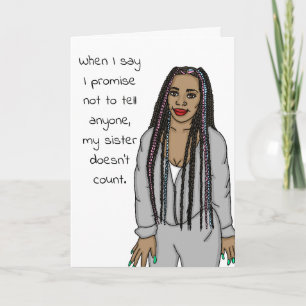 Carte Drôle, Sarcastique, Appelle-Moi, Humour-Soeur