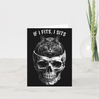Carte Drôle Si Ça Rentre Je M'Assieds Crâne De Chat Noir