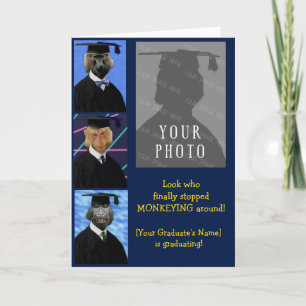 Carte Drôle Singes de Graduation Personnalisé Annouement