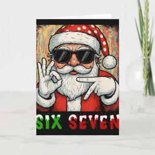 Carte Drôle Six Sept Mème Noël Cool Santa Citation 6