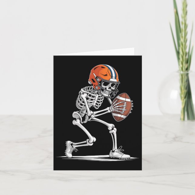 Carte Drôle Skeleton Football Halloween Costume Garçons  (Devant)