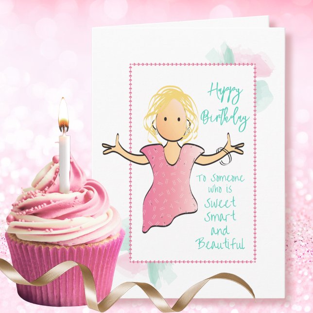 Carte Drôle Snarky Sarcastic Femme Caricature Anniversai (Créateur téléchargé)