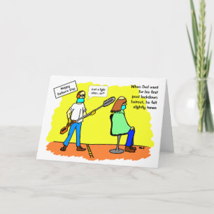Carte Drôle social Distance Fête des pères coupe-cheveux