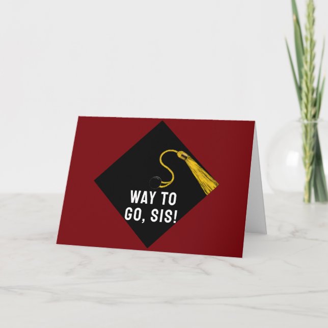 Carte Drôle Soeur Graduation (Devant)