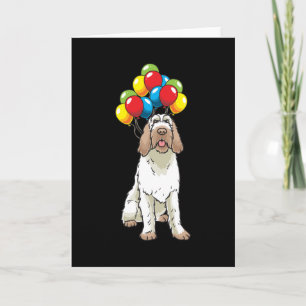 Carte Drôle Spinone Italiano Dog Avec Ballons