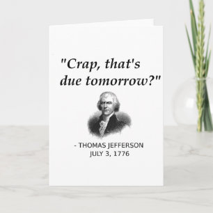 Carte Drôle Thomas Jefferson Histoire Usa Enseignant Élè